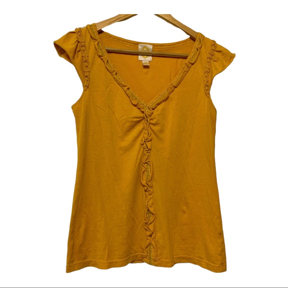 Anthro Ric Rac Short Sleeve Shirt